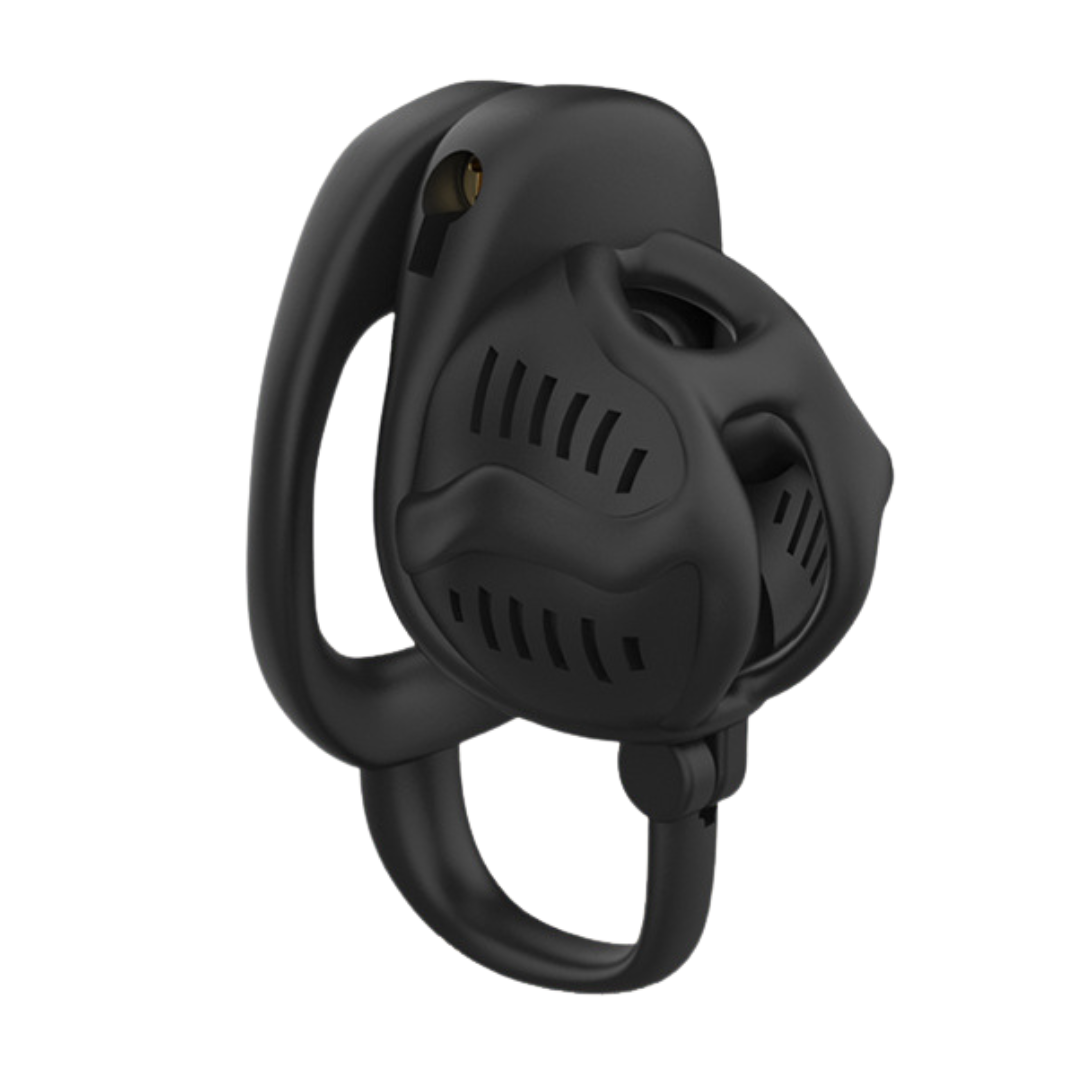 Black/Pink Lightweight Resin Chastity Cage with Testicle Support