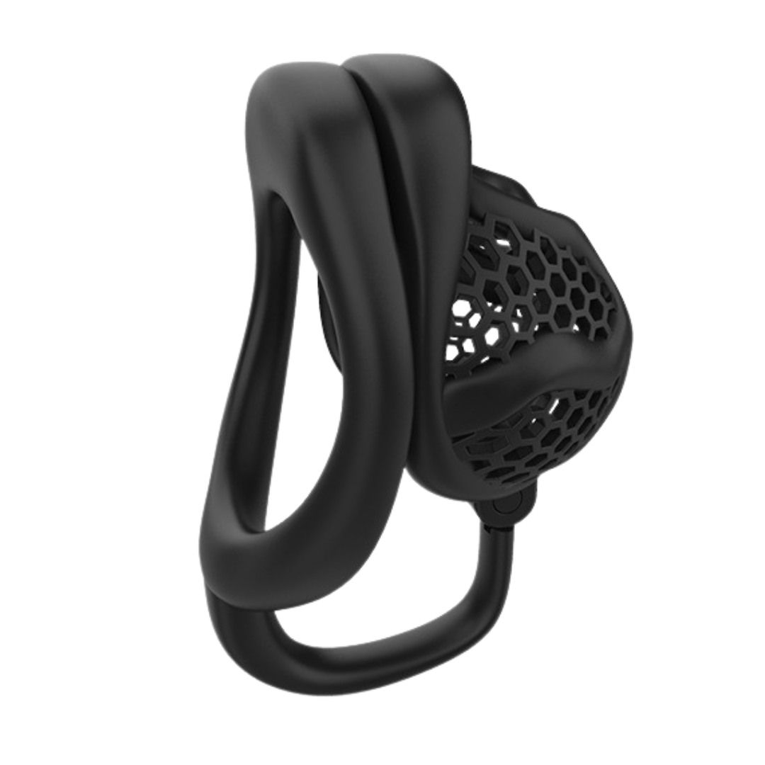 Black/Pink Lightweight Resin Chastity Cage with Testicle Support