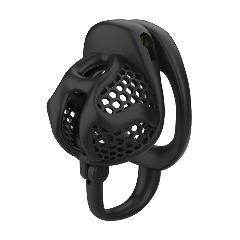 Black/Pink Lightweight Resin Chastity Cage with Testicle Support