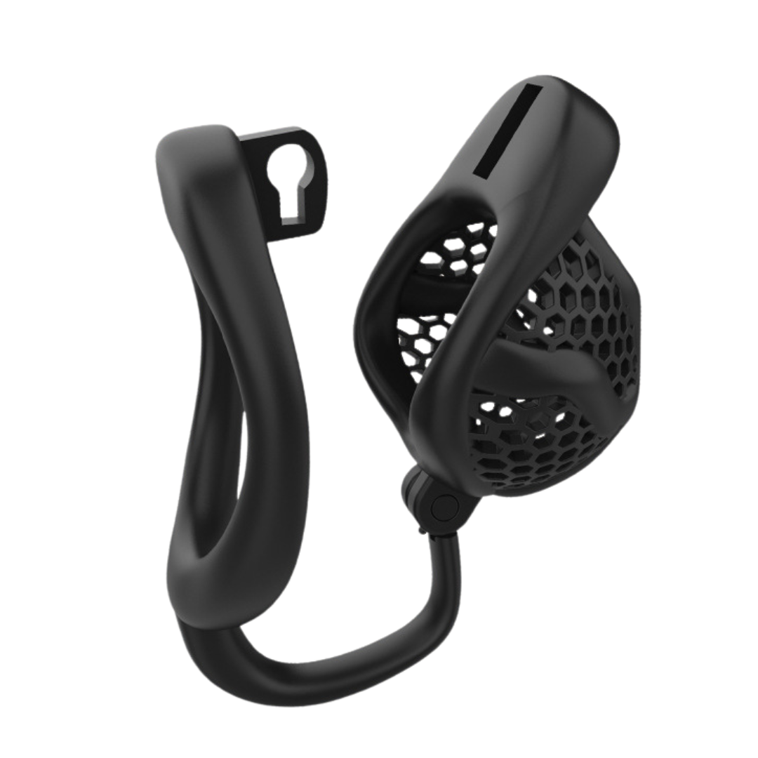 Black/Pink Lightweight Resin Chastity Cage with Testicle Support