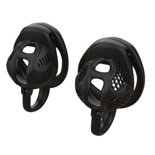 Black/Pink Lightweight Resin Chastity Cage with Testicle Support