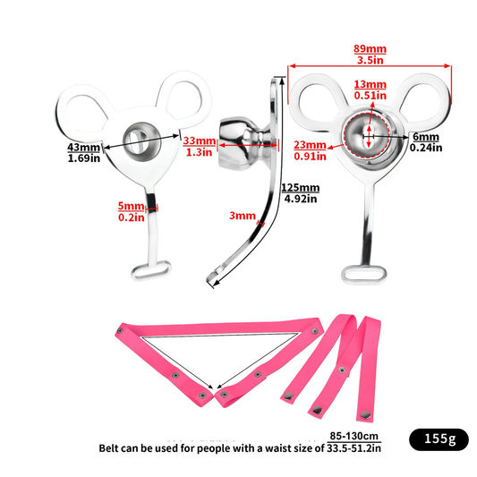 Minimalist Inverted Chastity Cage with Adjustable Nylon Belt for Sissy Ladyboy Crossdresser Negative Cock Penis Lock