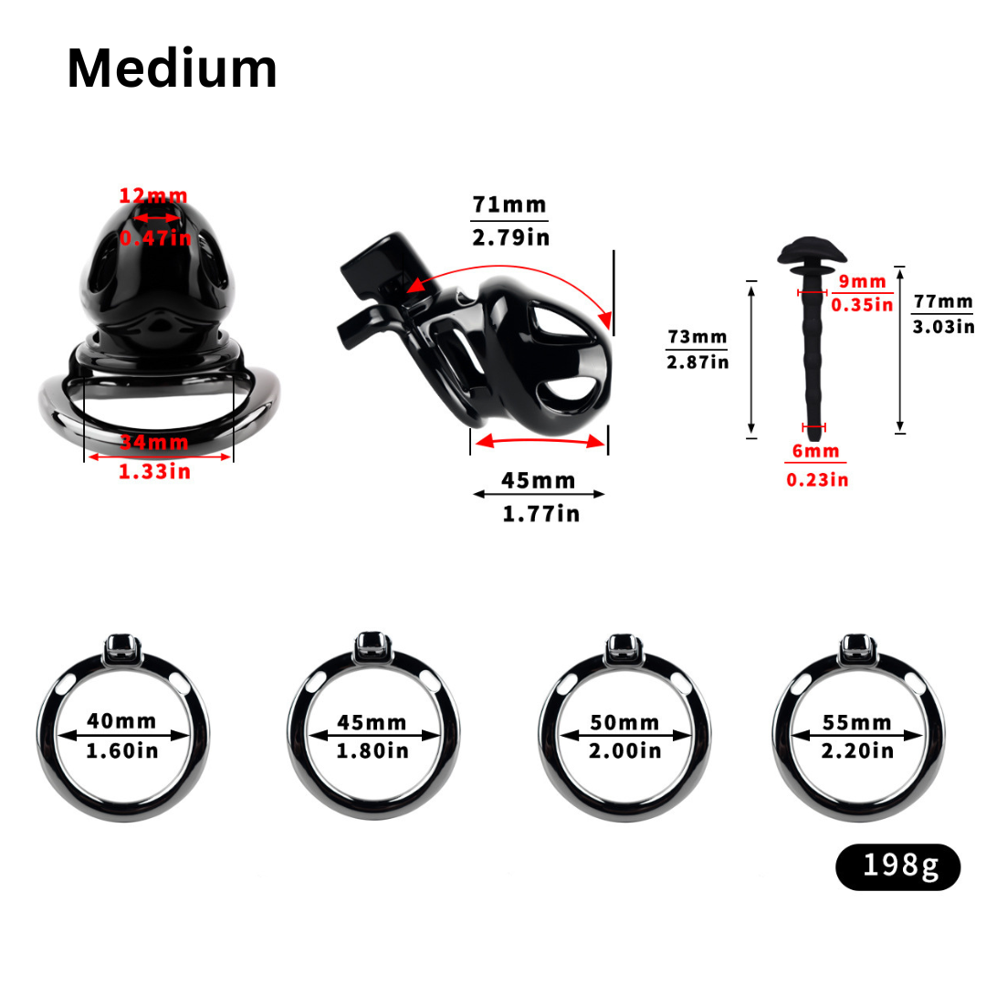 Resin & Alloy Cobra Chastity Cage for Long-Term Wear