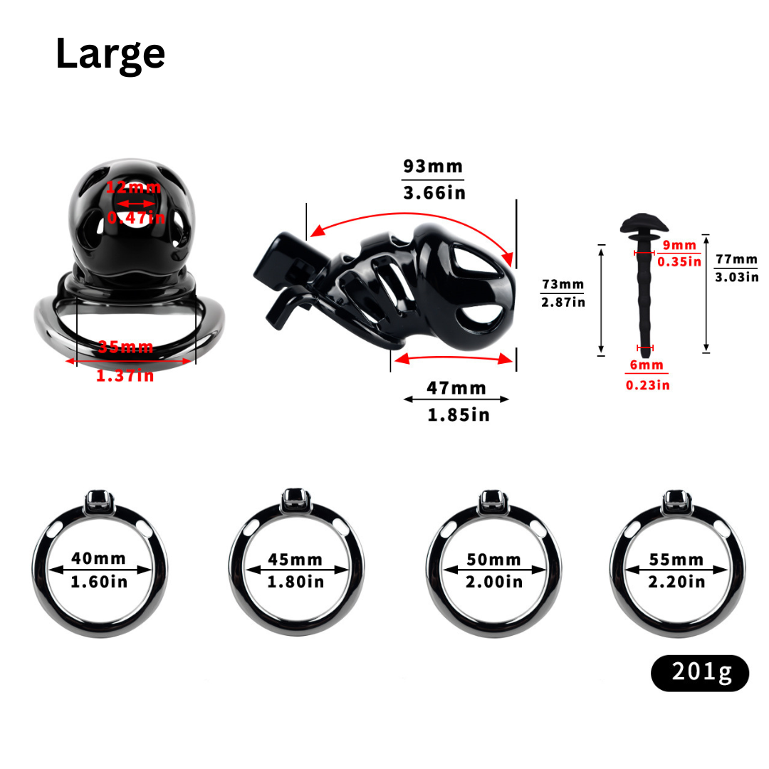 Resin & Alloy Cobra Chastity Cage for Long-Term Wear