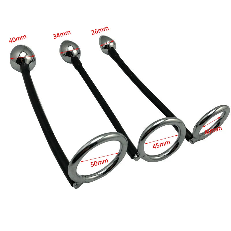 Stainless Steel Penis Ring With Anal Plug Cock Ring Butt Plug stainless-steel-penis-ring-with-anal-plug-cock-ring-butt-plug