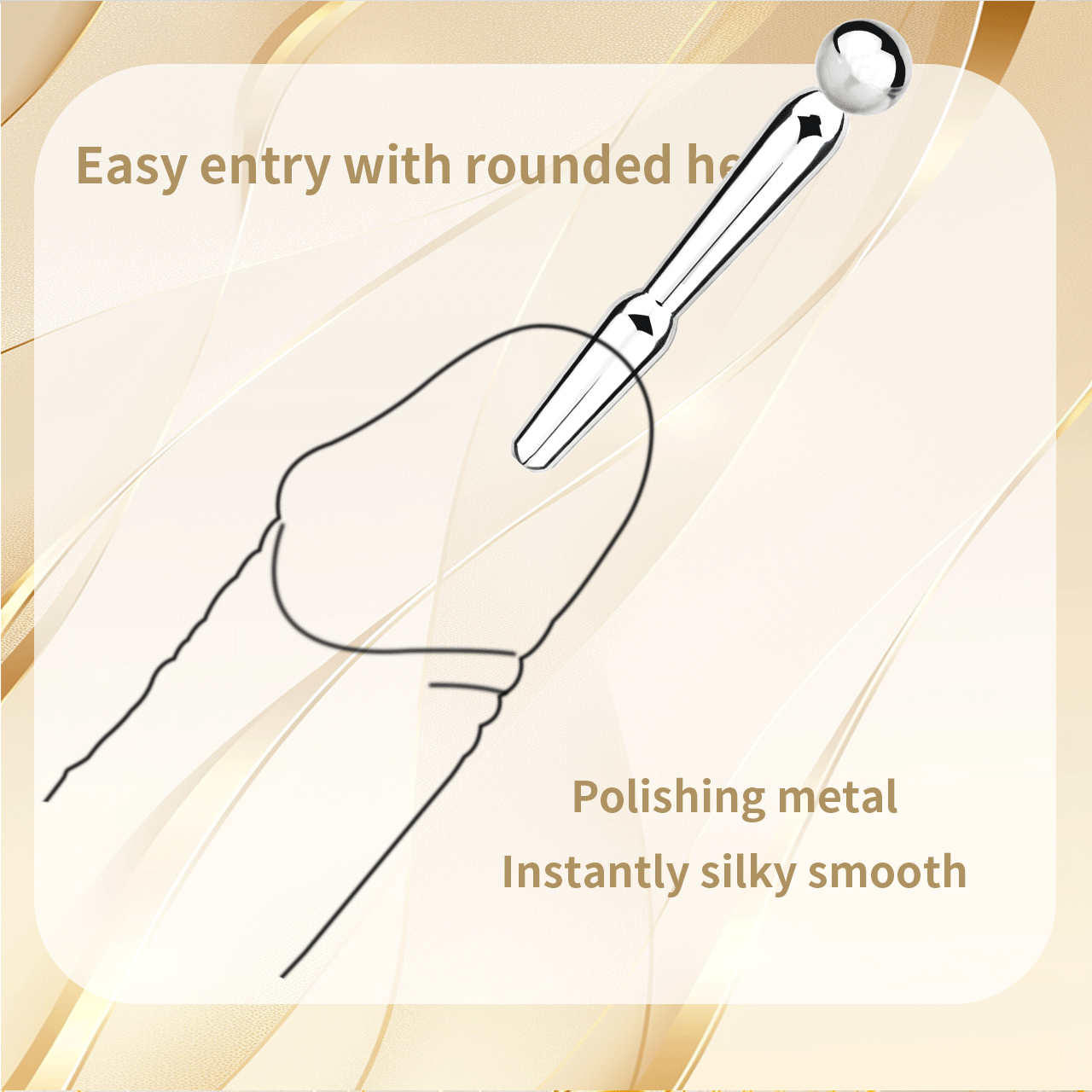 Stainless Steel Hollow Urethral Sound with Smooth Prostate Massager