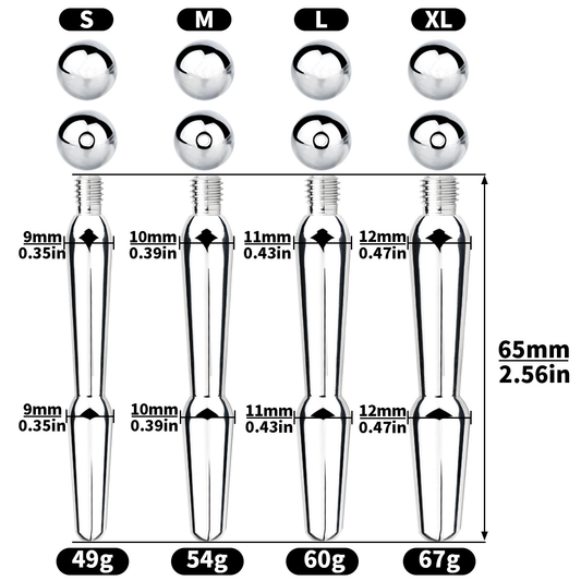 Stainless Steel Hollow Urethral Sound with Smooth Prostate Massager