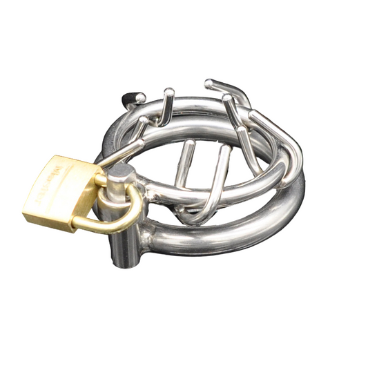 Flat Spiked Chastity Cage For Men