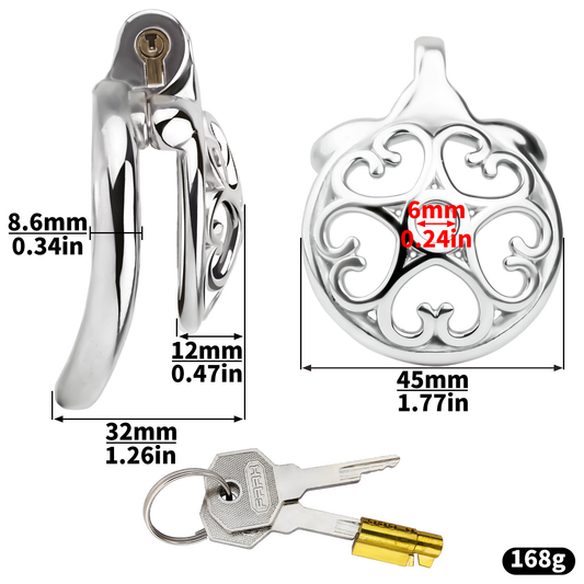 Detachable Inverted & Flat Urethral Chastity Cage Small Metal Cock Lock for Men