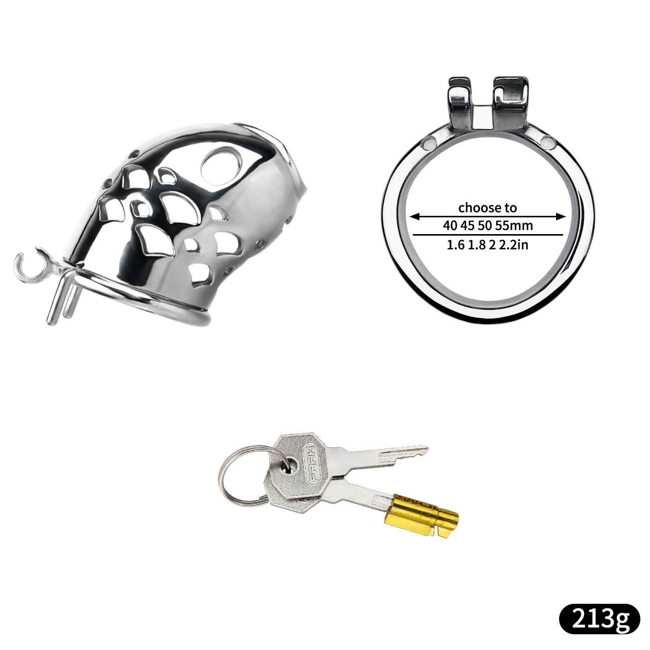 Solid Stainless Steel Goldfish Chastity Cage