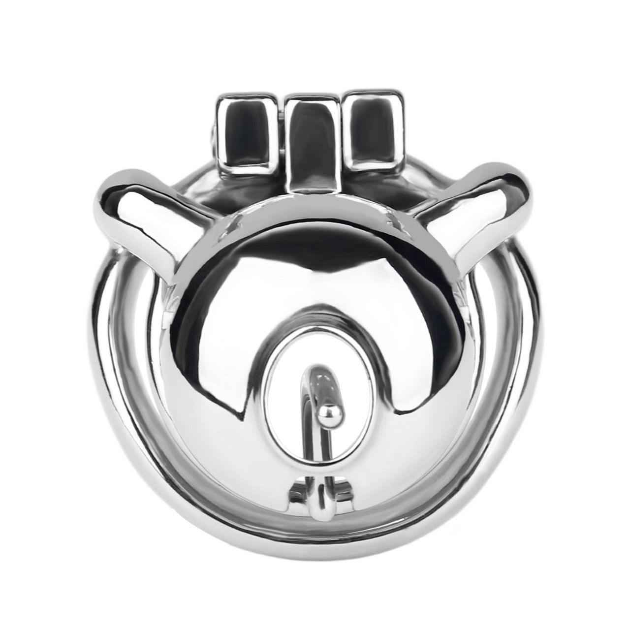 Metal Cobra PA Chastity Cage with PU Strap Prince Albert Penis Piercing BDSM Cock Cage
