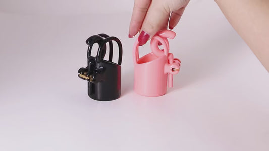 PA Lock Prince Albert Chastity Cage - Black/Pink/White
