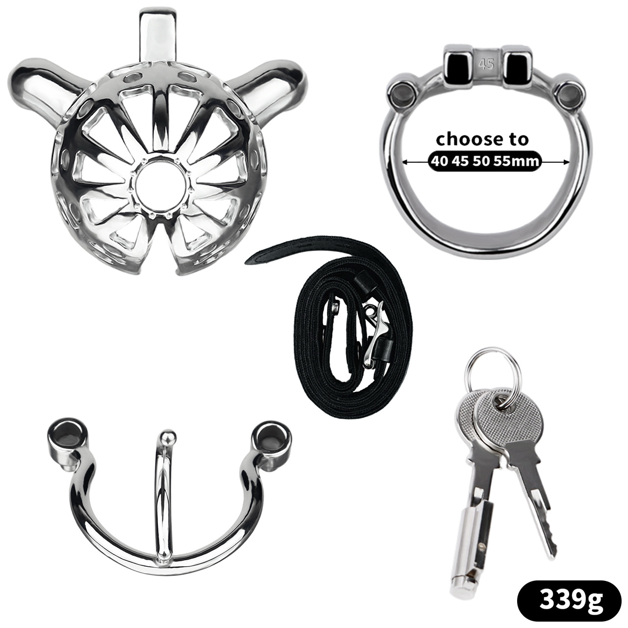 Breathable Stainless Steel PA Chastity Cage Prince Albert Penis Piercing Cock Lock