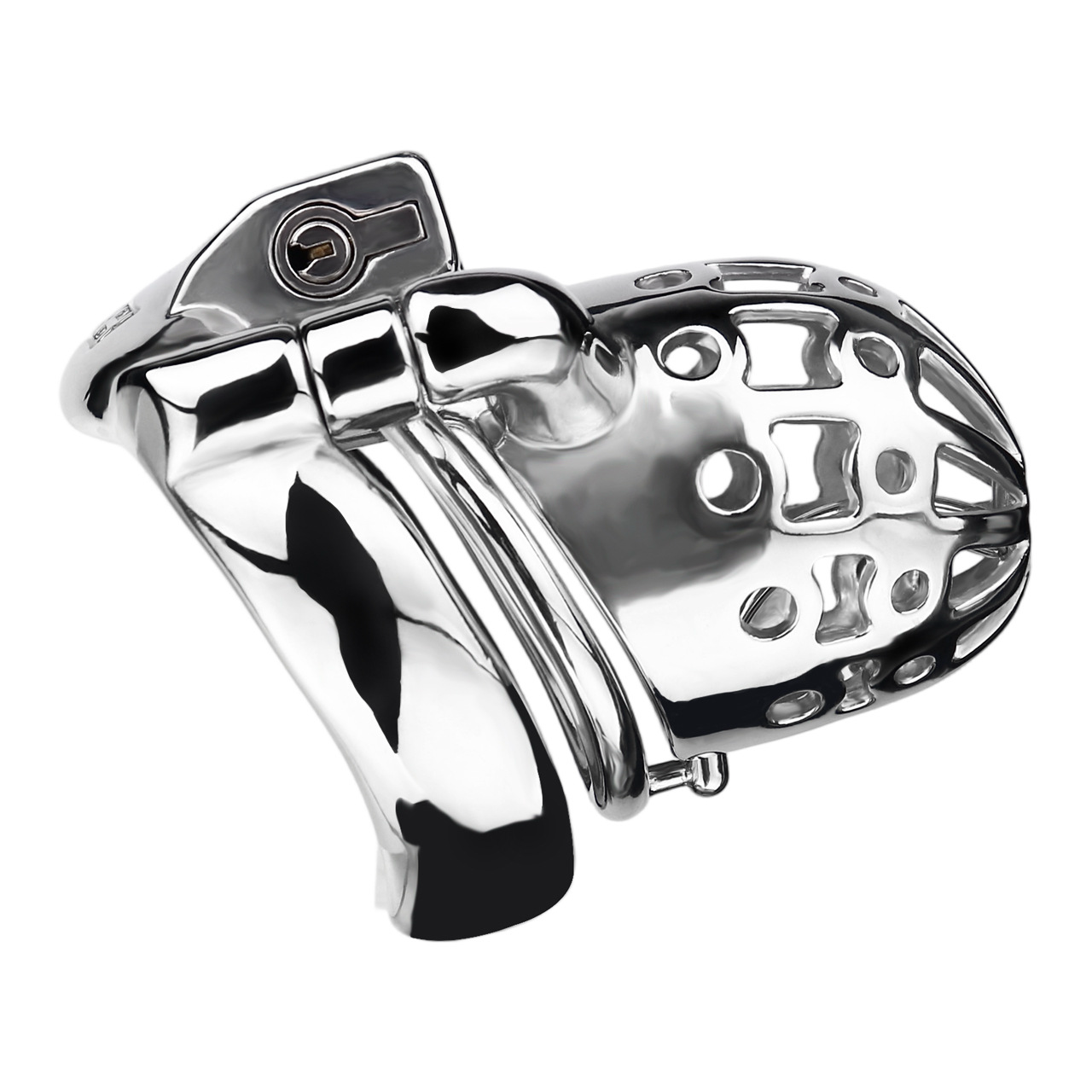 Breathable Stainless Steel PA Chastity Cage Prince Albert Penis Piercing Cock Lock