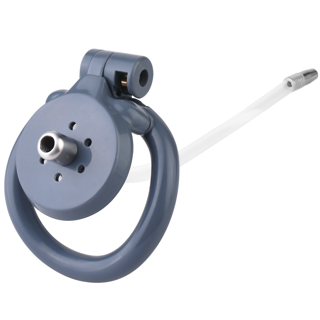 small Inverted Chastity Cage with Removable Steel Ball Plug and Silicone Catheter