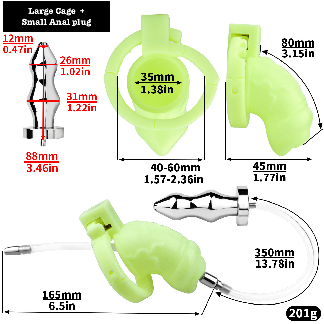 Versatile Small 3D-Printed Chastity Cage with Adjustable Ring and Anal Plug for couple chastity training BDSM play