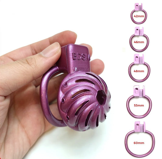 Purple Flower Small Chastity Cage - SpikedChastity