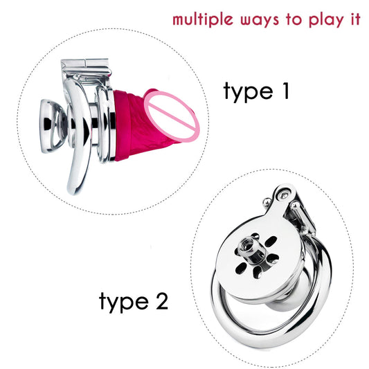 Inverted Chastity Cage With Detachable Dildo - SpikedChastity