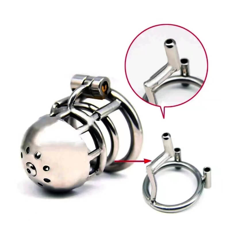 chastity gear Metal PA Chastity Cage Prince Albert Small Cock Cage Piercing Fetish Gear – SpikedChastity