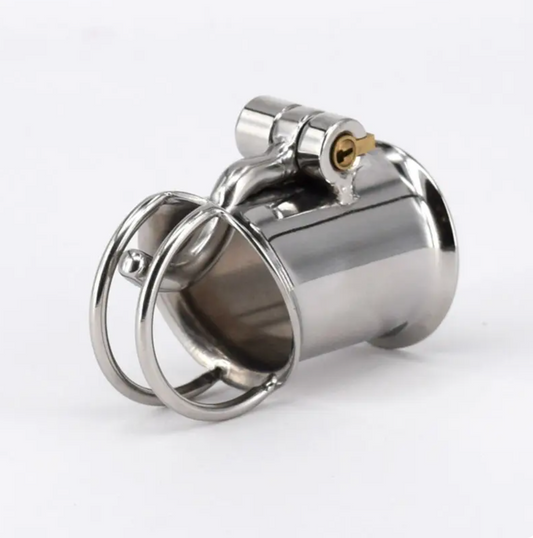 Stainless Steel PA Chastity Cage Small Penis Piercing Sleeve - SpikedChastity