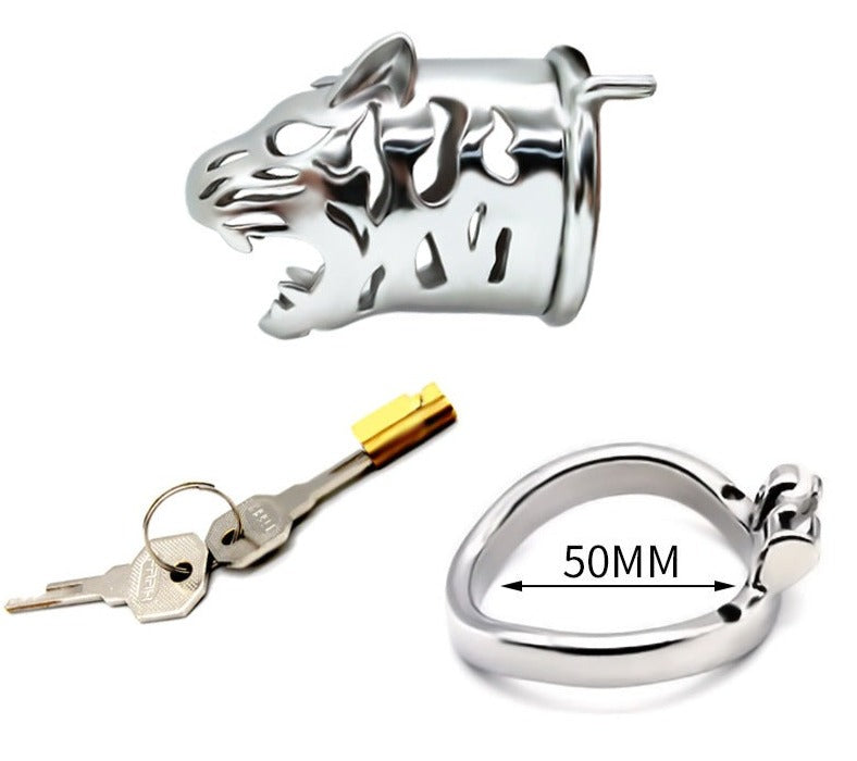 micro chastity cage in tiger shape