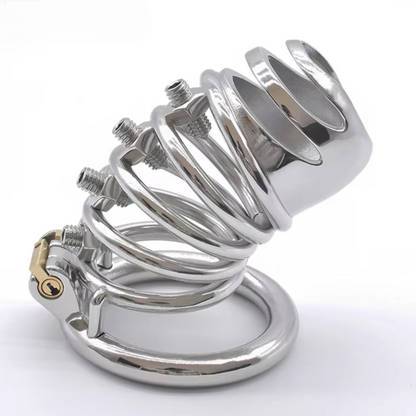 Hollow Spiked Chastity Cage with Wild Urine Opening and Strap