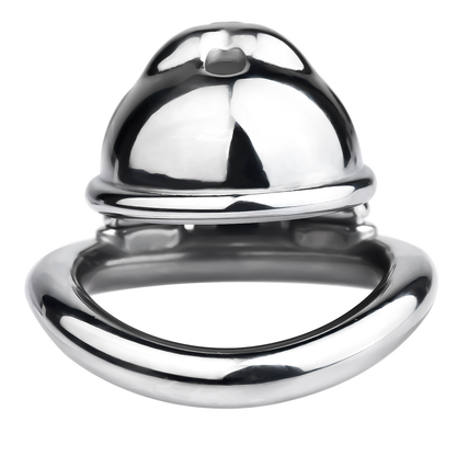 Lucky Cat Chastity Cage for Men Silver/Gold Smooth Stainless Steel Restraint for Sexual Control