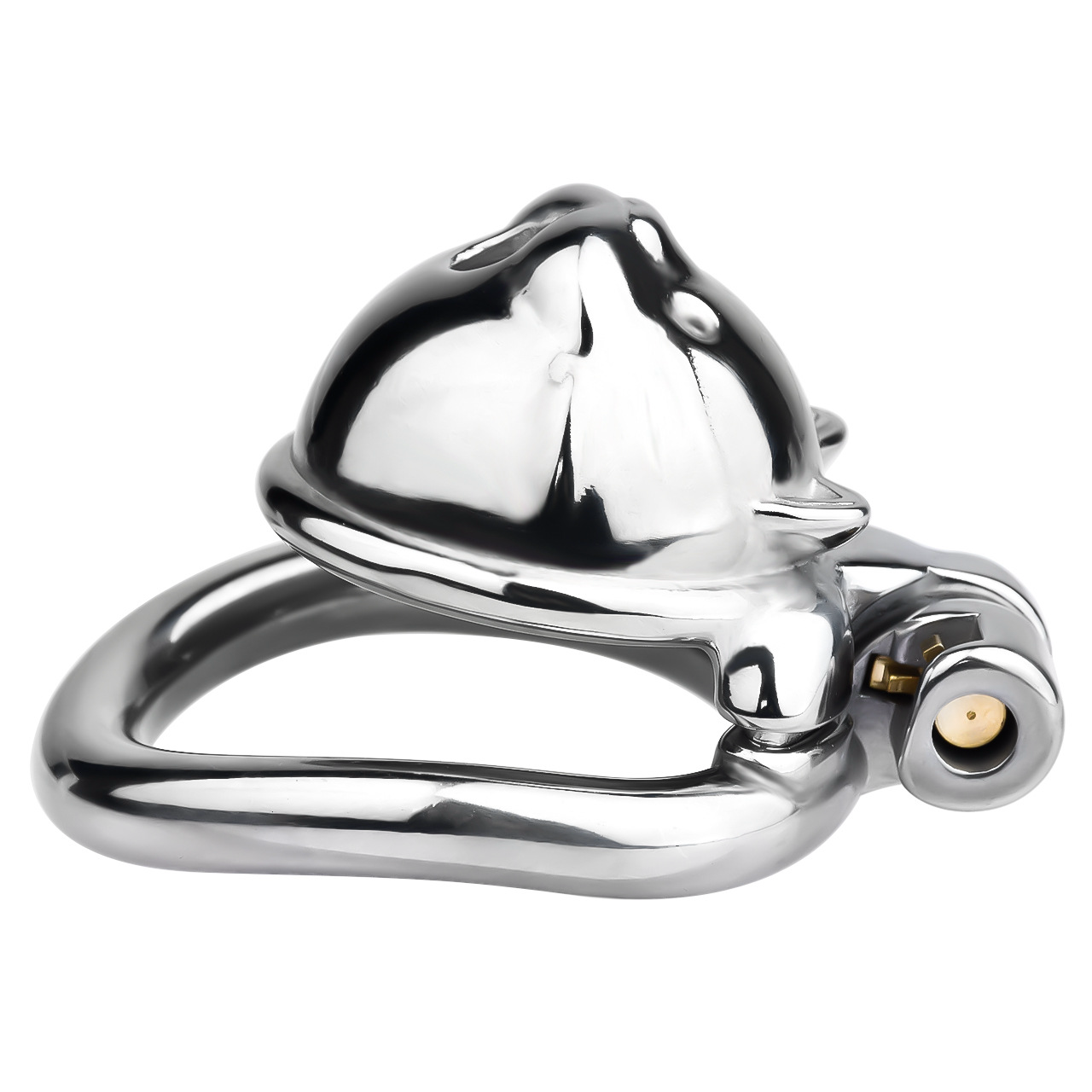 Lucky Cat Chastity Cage for Men Silver/Gold Smooth Stainless Steel Restraint for Sexual Control