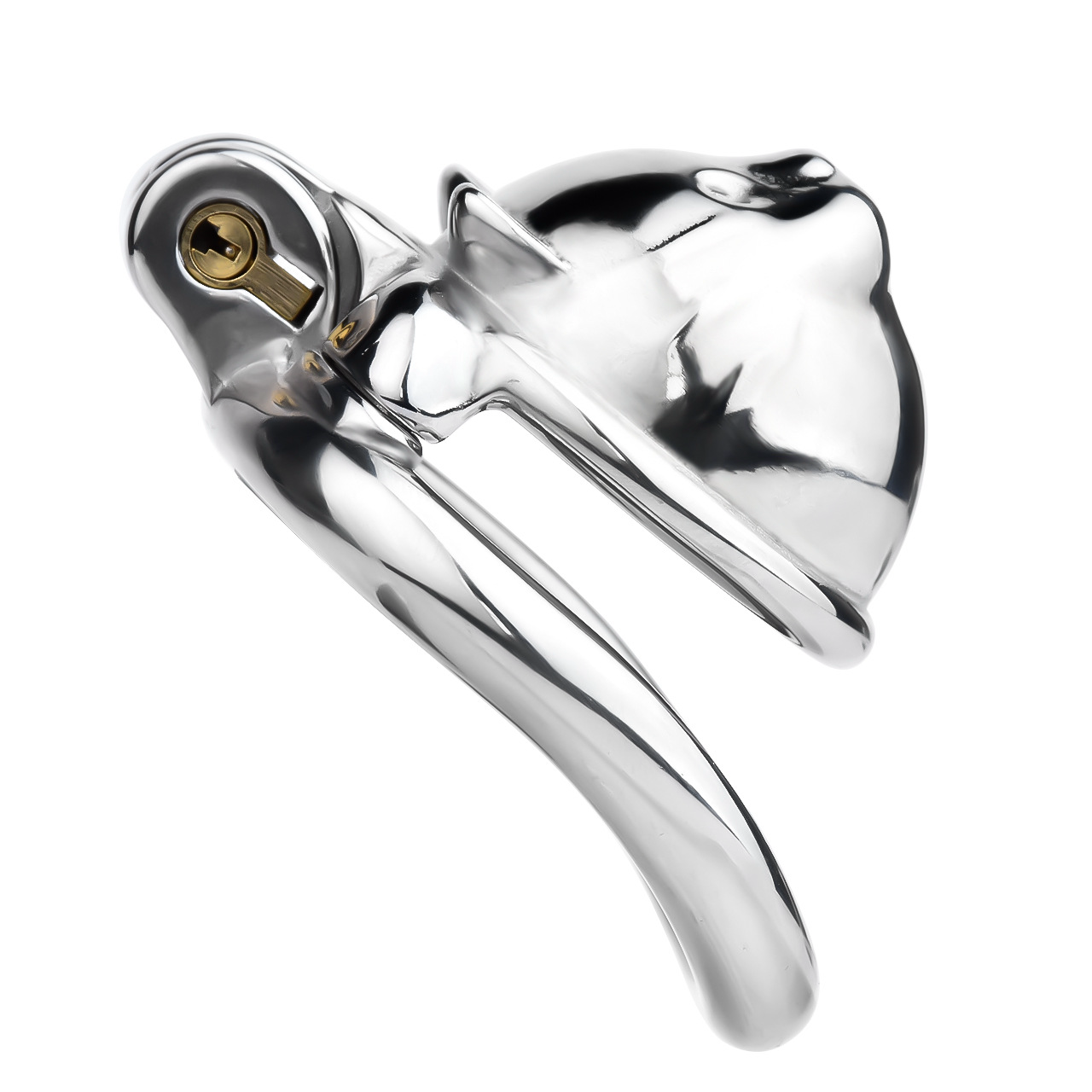Lucky Cat Chastity Cage for Men Silver/Gold Smooth Stainless Steel Restraint for Sexual Control