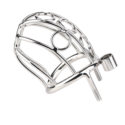 Metal PA Chastity Cage with Strap Prince Albert BDSM Cock Cage Sex Sadism