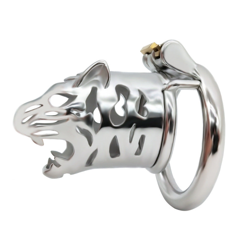 small metal cock cage in tiger shape