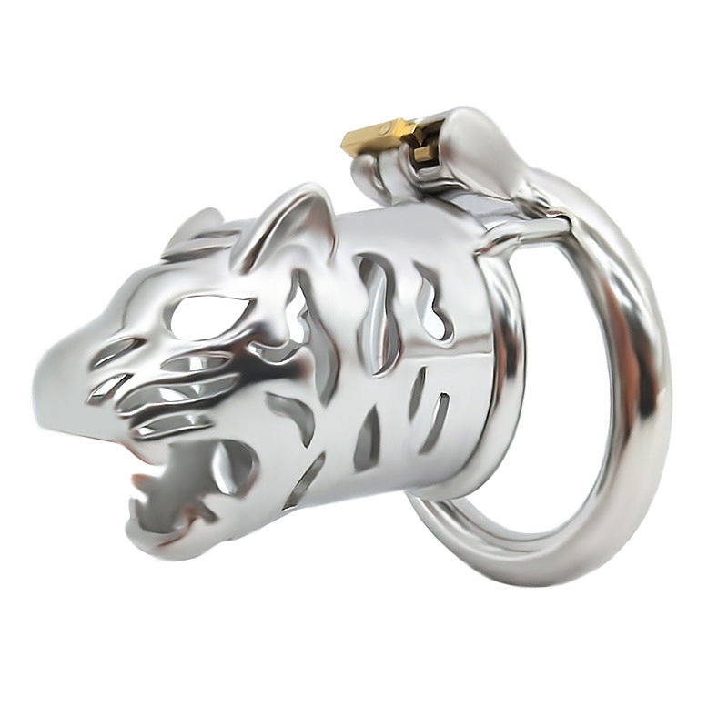 Tiger Shape Metal Chastity Cage For Men BDSM Small Male Cock Cage Chastity Device