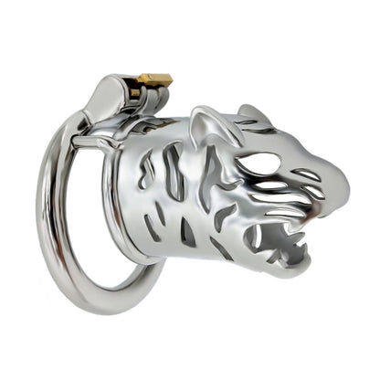 tiger chastity cage for men in stainless steel