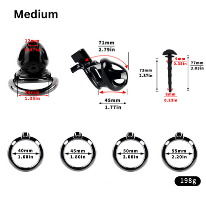 Resin & Alloy Cobra Chastity Cage for Long-Term Wear