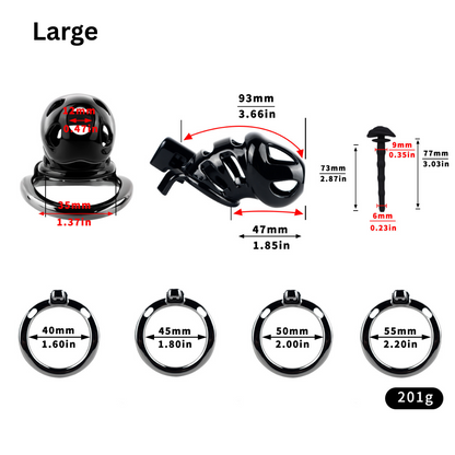 Resin & Alloy Cobra Chastity Cage for Long-Term Wear