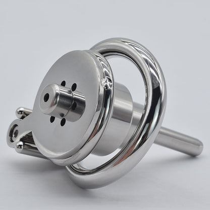 Inverted Chastity Cage with Metal Urethral Catheter - Type B - SpikedChastity