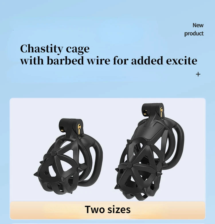 3D Printed Chastity Cage with Spikes Lightweight Secure Cock Cage - SpikedChastity