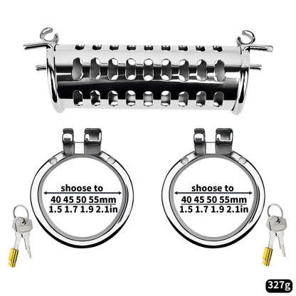 Stainless Steel Dual Cock Cage for Gay Couples’ BDSM Play Chastity Training Tool