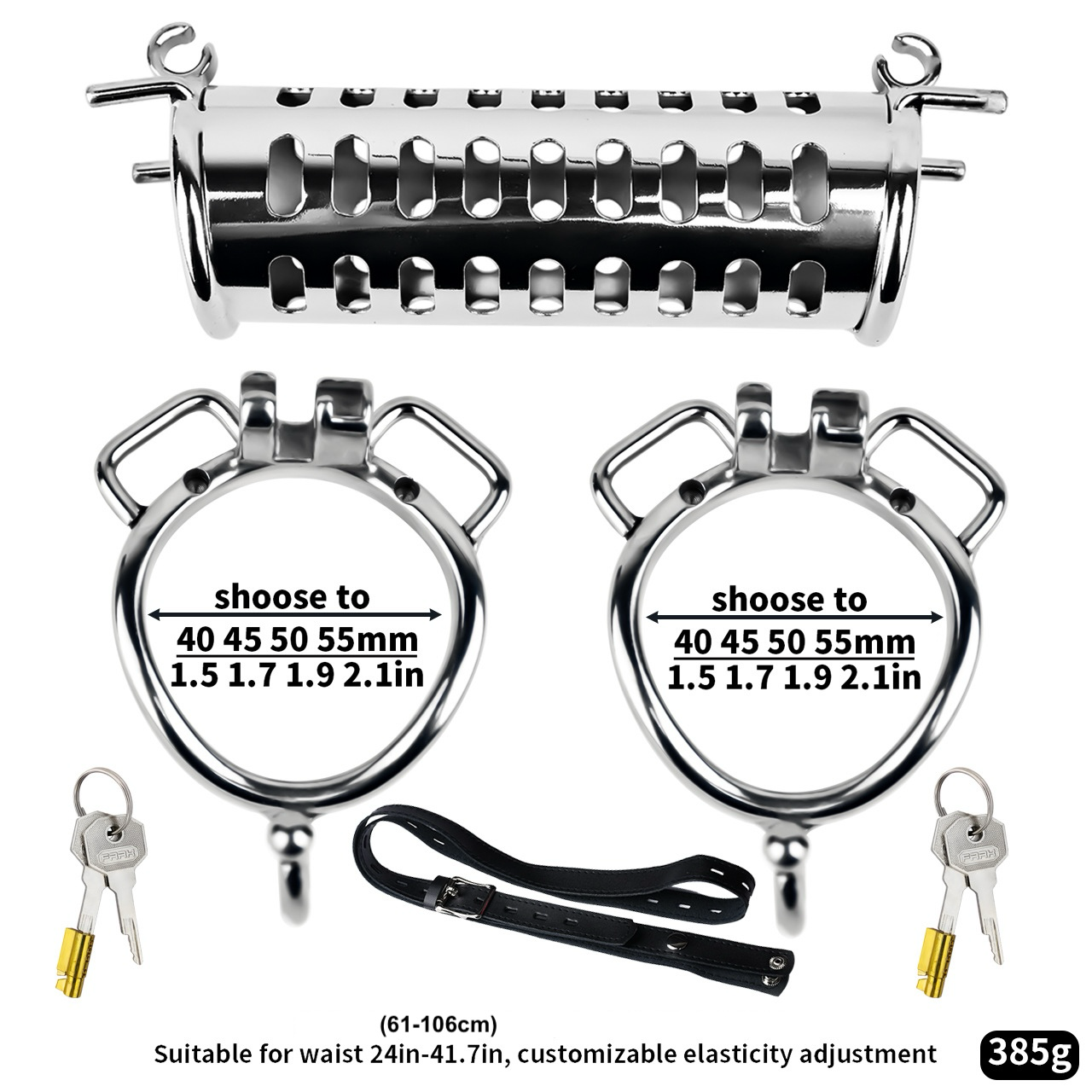 Stainless Steel Dual Cock Cage for Gay Couples’ BDSM Play Chastity Training Tool
