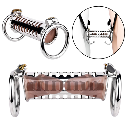 Stainless Steel Dual Cock Cage for Couples’ Play