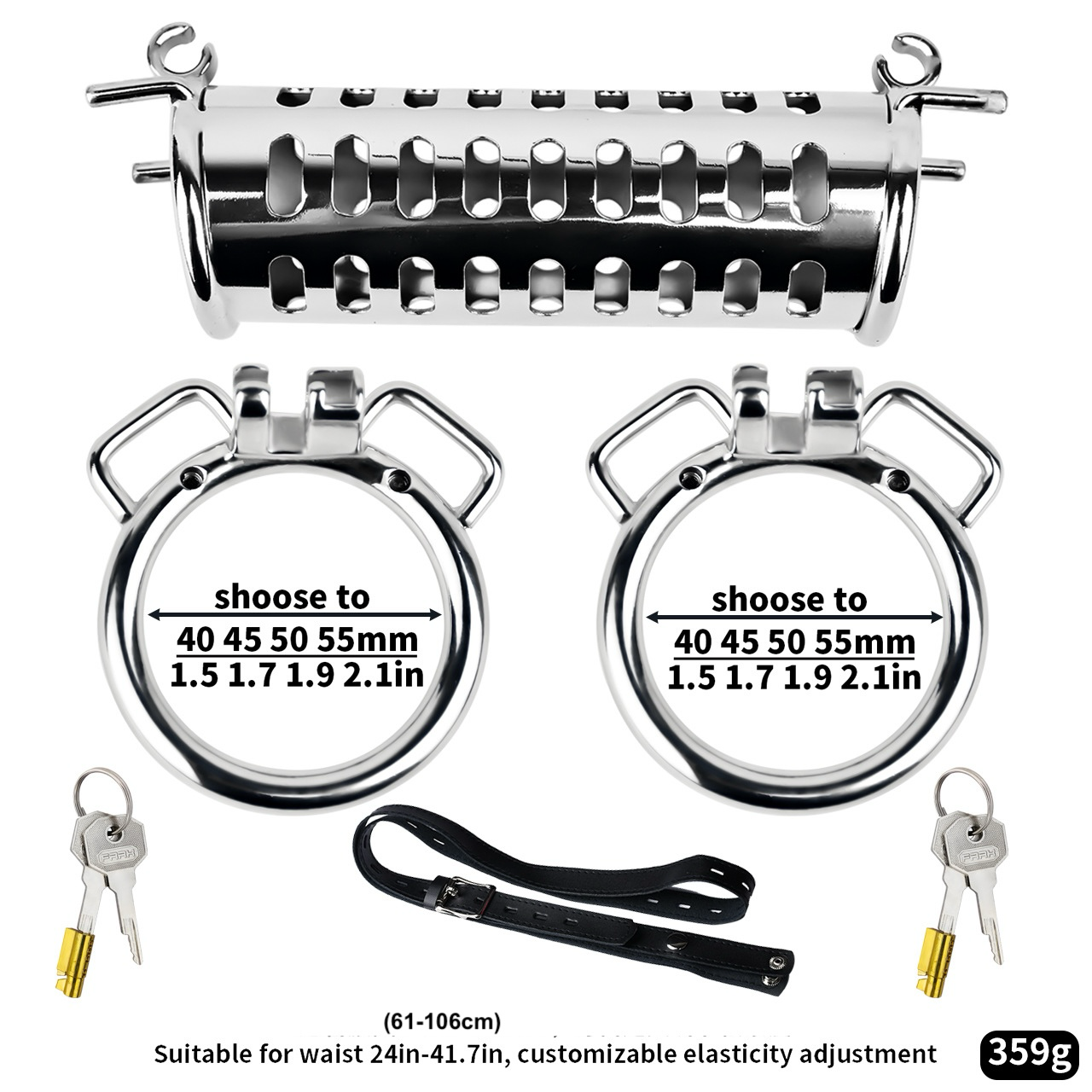Stainless Steel Dual Cock Cage for Gay Couples’ BDSM Play Chastity Training Tool