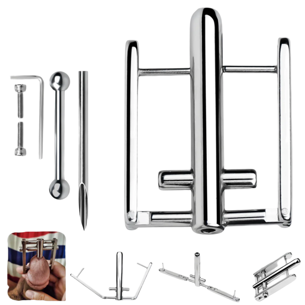 Prince Albert Piercing Clamp – Dual-Sided PA Lock Tool – SpikedChastity