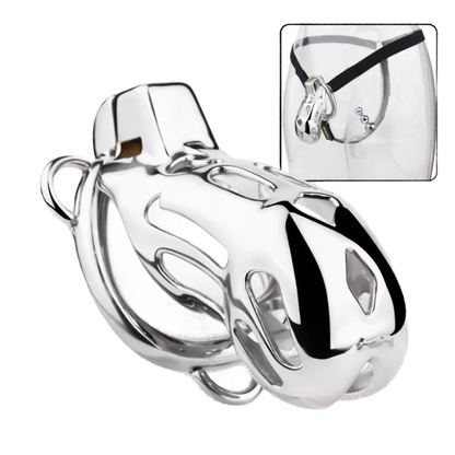 Breathable Metal Cobra Chastity Cage with Strap and Anal Plug male chastity device bdsm cock lock sex toy for men
