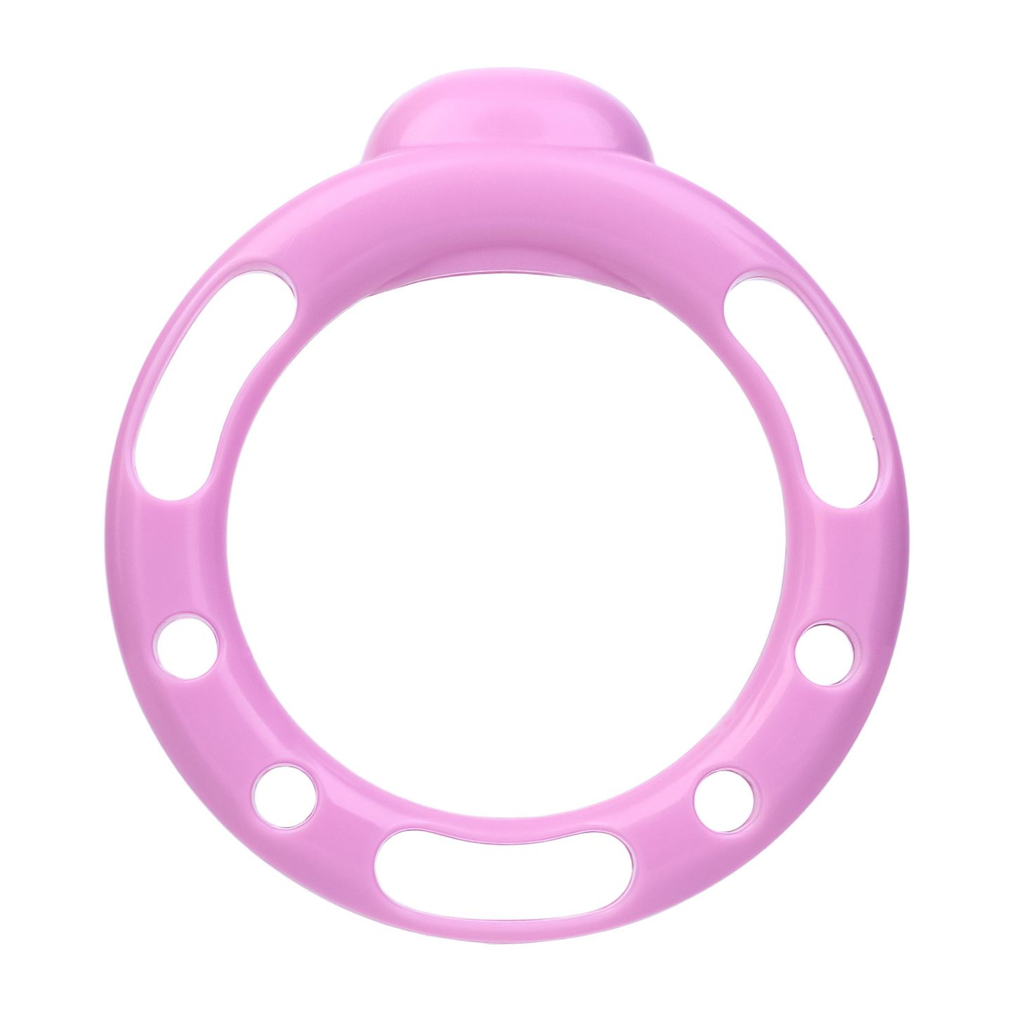 Pink Sissy Bowtie Chastity Cage Small Compact Cute Cockcage with Rhinestones and Breathable Base Rings
