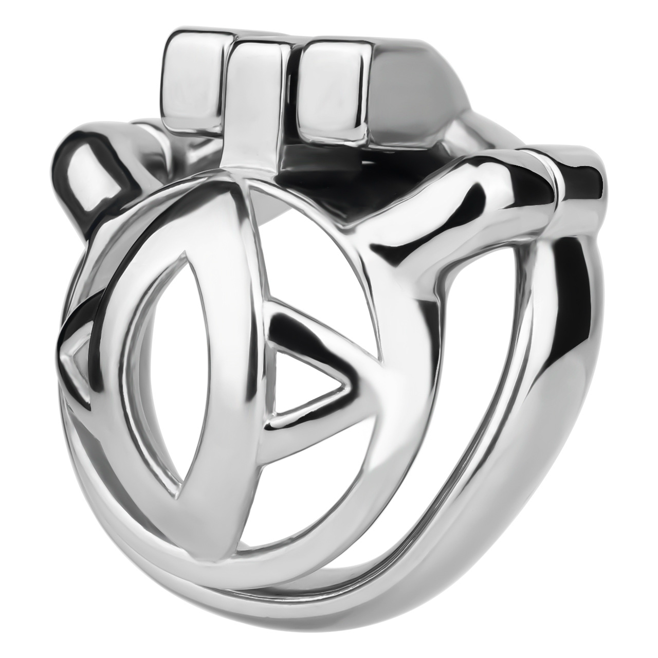 Micro Metal Chastity Cage with Easy-Pee Hole and Silicone Pussy Catheter