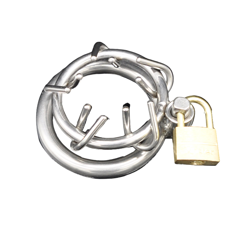 Flat Spiked Chastity Cage For Men