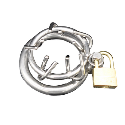Flat Spiked Chastity Cage For Men