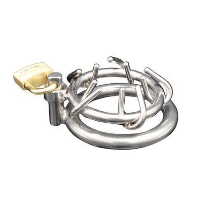 Flat Spiked Chastity Cage For Men