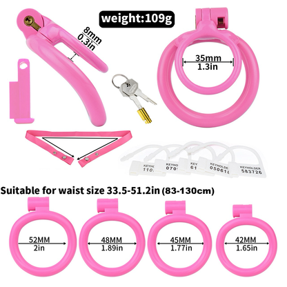 Lockable Resin Cock Ring Chastity Cage – Lightweight Penis Lock Blue/Black/Pink/White