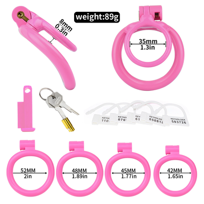 Lockable Resin Cock Ring Chastity Cage – Lightweight Penis Lock Blue/Black/Pink/White